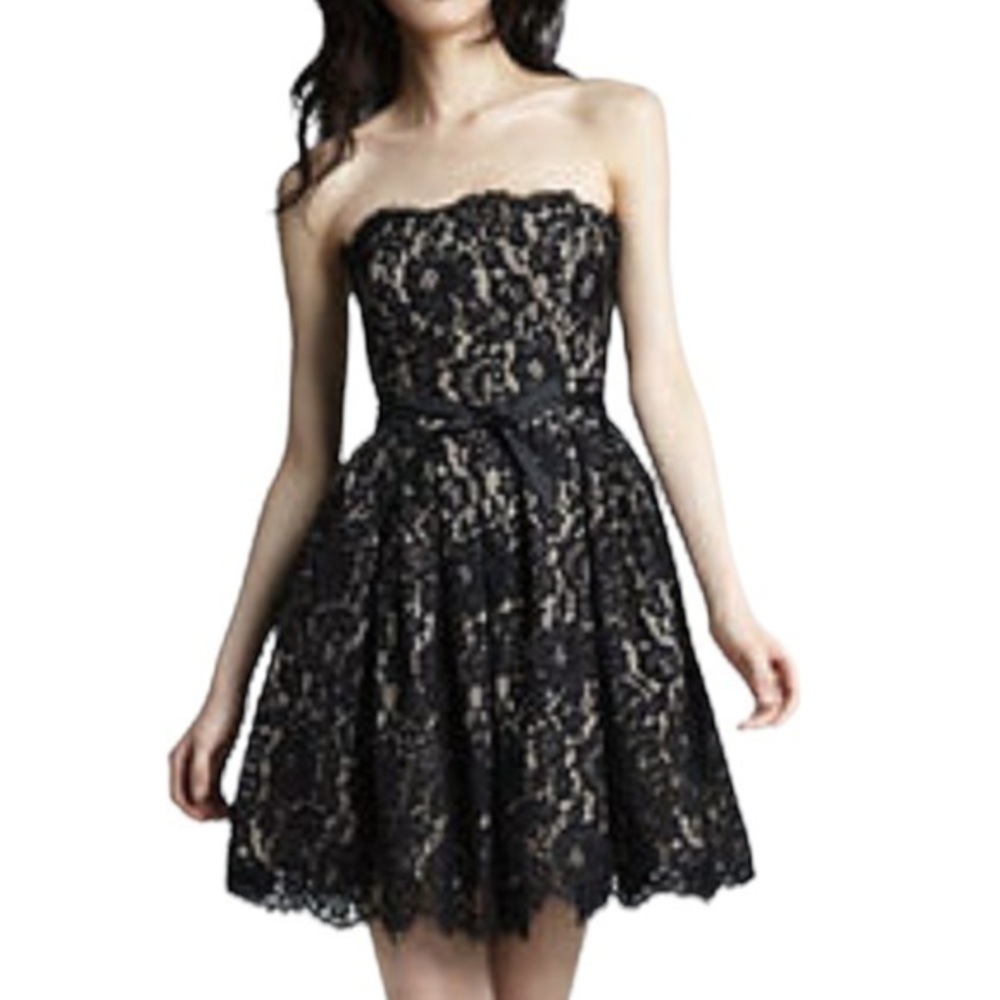 Neiman Marcus Target Robert Rodriguez Lace Strapless Party Cocktail Black Dress